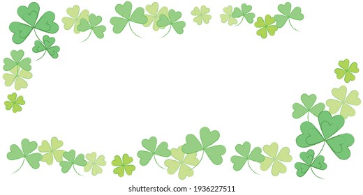 Clover illustration frame. Vector clover pattern for Saint Patrick's Day holiday greeting card design.