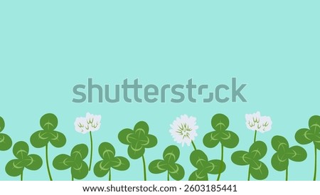Clover illustration horizontally connected seamless pattern