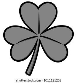 Clover Illustration - A vector cartoon illustration of a lucky Irish Clover.