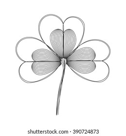 Clover illustrations. Clover symbol. The symbol of St. Patrick's Day. Clover on a white background. Vector illustrations of clover.