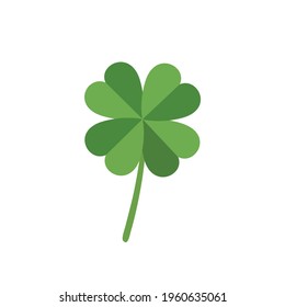 Clover isolated on white background. St. Patrick's day green lucky clover concept. Vector stock