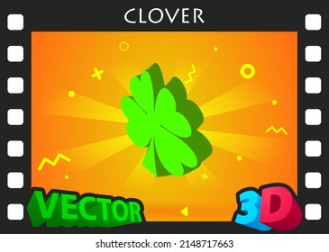 Clover isometric design icon. Vector web illustration. 3d colorful concept