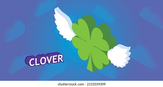 Clover isometric design icon. Vector web illustration. 3d colorful concept