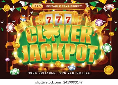 clover jackpot
 3d text effect and editable text effect whit spin and st patrick's day element