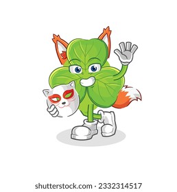 the clover japanese fox character. cartoon mascot