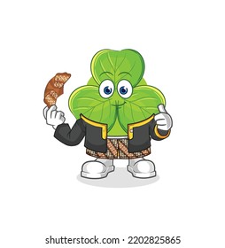 the clover Javanese character. cartoon mascot vector