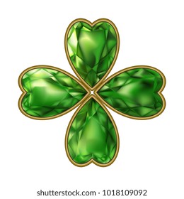 Clover Jewelry Bijou  Vector on white background  St. Patrick's Day