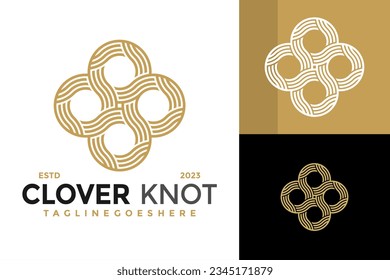 Clover knot linear design vector symbol icon illustration