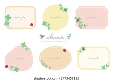 Clover and ladybug frame design set