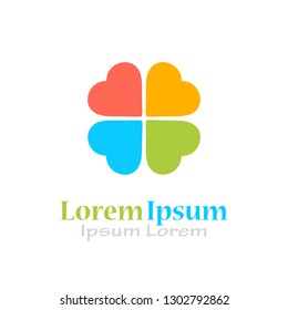 Clover leaf abstract logo illustration isolated on white background