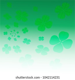 Clover leaf abstract white green background.Vector  illustration .