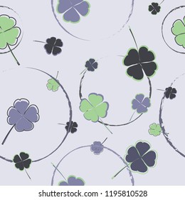 Clover leaf art seamless pattern. fashion print cute style pastel color background. Vector illustration.