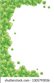 Clover leaf background with empty or free space for text.Shamrock leaf background for St.Patrick’s Day day 