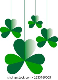 Clover leaf balloons for Saint Patrick Day. Vector graphic illustration suitable for background or banner.