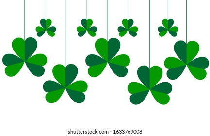 Clover leaf balloons for Saint Patrick Day. Vector graphic illustration suitable for background or banner.