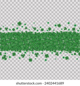 clover leaf border on transparent background in vector