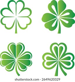 Clover Leaf Color Vector Design Collection