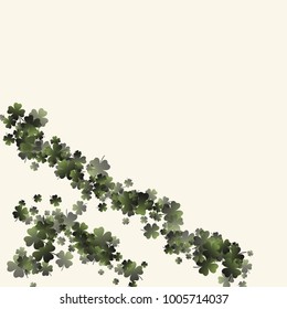 Clover leaf is a confetti which consist of many isolated elements. Stylish and beautiful clover leaf. Can be used as poster, border, background, wallpaper, card and etc