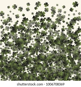 Clover leaf is a confetti which consist of many isolated elements. Stylish and beautiful clover leaf. Can be used as poster, border, background, wallpaper, card and etc