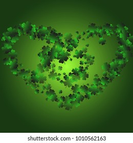 Clover leaf is a confetti which consist of many isolated elements. Stylish and beautiful clover leaf. Can be used as poster, border, background, wallpaper, card and etc
