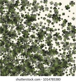 Clover leaf is a confetti which consist of many isolated elements. Stylish and beautiful clover leaf. Can be used as poster, border, background, wallpaper, card and etc