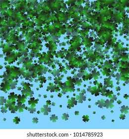Clover leaf is a confetti which consist of many isolated elements. Stylish and beautiful clover leaf. Can be used as poster, border, background, wallpaper, card and etc