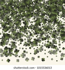 Clover leaf is a confetti which consist of many isolated elements. Stylish and beautiful clover leaf. Can be used as poster, border, background, wallpaper, card and etc