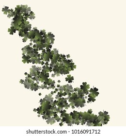 Clover leaf is a confetti which consist of many isolated elements. Stylish and beautiful clover leaf. Can be used as poster, border, background, wallpaper, card and etc