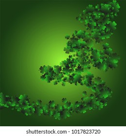Clover leaf is a confetti which consist of many isolated elements. Stylish and beautiful clover leaf. Can be used as poster, border, background, wallpaper, card and etc