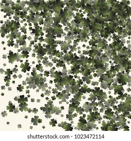 Clover leaf is a confetti which consist of many isolated elements. Stylish and beautiful clover leaf. Can be used as poster, border, background, wallpaper, card and etc