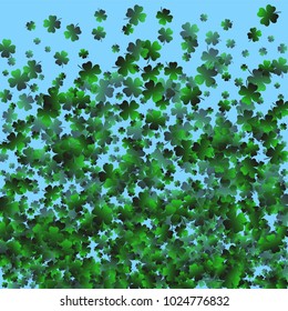 Clover leaf is a confetti which consist of many isolated elements. Stylish and beautiful clover leaf. Can be used as poster, border, background, wallpaper, card and etc