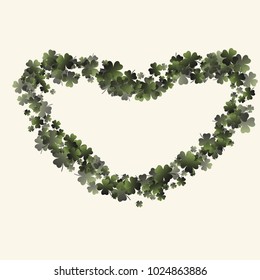 Clover leaf is a confetti which consist of many isolated elements. Stylish and beautiful clover leaf. Can be used as poster, border, background, wallpaper, card and etc