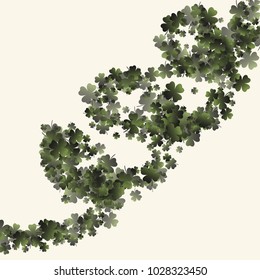 Clover leaf is a confetti which consist of many isolated elements. Stylish and beautiful clover leaf. Can be used as poster, border, background, wallpaper, card and etc