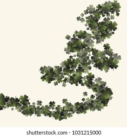 Clover leaf is a confetti which consist of many isolated elements. Stylish and beautiful clover leaf. Can be used as poster, border, background, wallpaper, card and etc