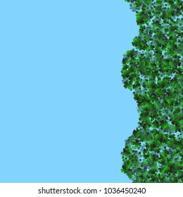 Clover leaf is a confetti which consist of many isolated elements. Stylish and beautiful clover leaf. Can be used as poster, border, background, wallpaper, card and etc