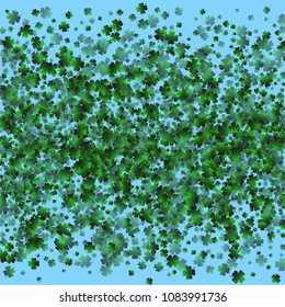 Clover leaf is a confetti which consist of many isolated elements. Stylish and beautiful clover leaf. Can be used as poster, border, background, wallpaper, card and etc