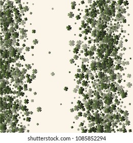 Clover leaf is a confetti which consist of many isolated elements. Stylish and beautiful clover leaf. Can be used as poster, border, background, wallpaper, card and etc