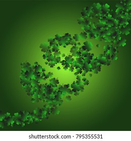 Clover leaf is a confetti which consist of many isolated elements. Stylish and beautiful clover leaf. Can be used as poster, border, background, wallpaper, card and etc