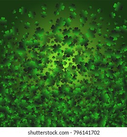 Clover leaf is a confetti which consist of many isolated elements. Stylish and beautiful clover leaf. Can be used as poster, border, background, wallpaper, card and etc