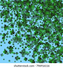 Clover leaf is a confetti which consist of many isolated elements. Stylish and beautiful clover leaf. Can be used as poster, border, background, wallpaper, card and etc