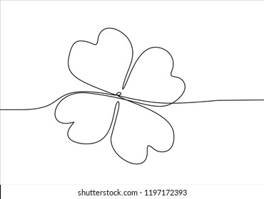 Clover leaf. Continuous line