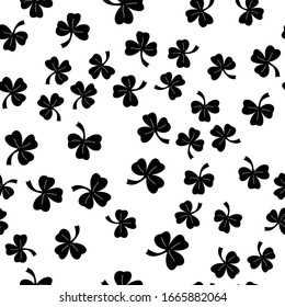 Clover leaf contours on a white background