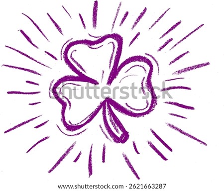 Clover Leaf Crayon Chalk Drawing Vector