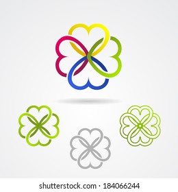 Clover leaf ECO vector icon set