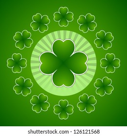 Clover leaf element background for happy St. Patricks Day