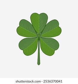 Clover leaf five colored handmade illustration artwork