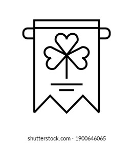 Clover leaf flag line icon