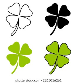 Clover Leaf in flat style isolated