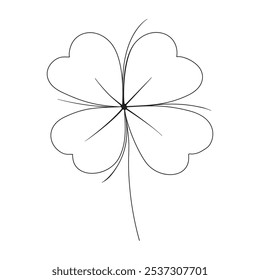 clover leaf flora doodle hand drawn sketch line art flower leaves