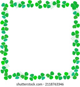 Clover leaf and flower vector illustration square frame 